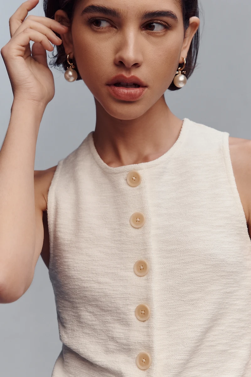 Sanctuary Nothing Extra Knit Button Front Vest