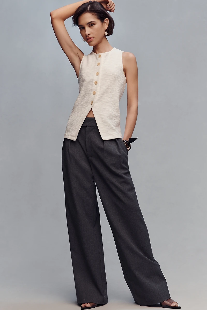 Sanctuary Nothing Extra Knit Button Front Vest