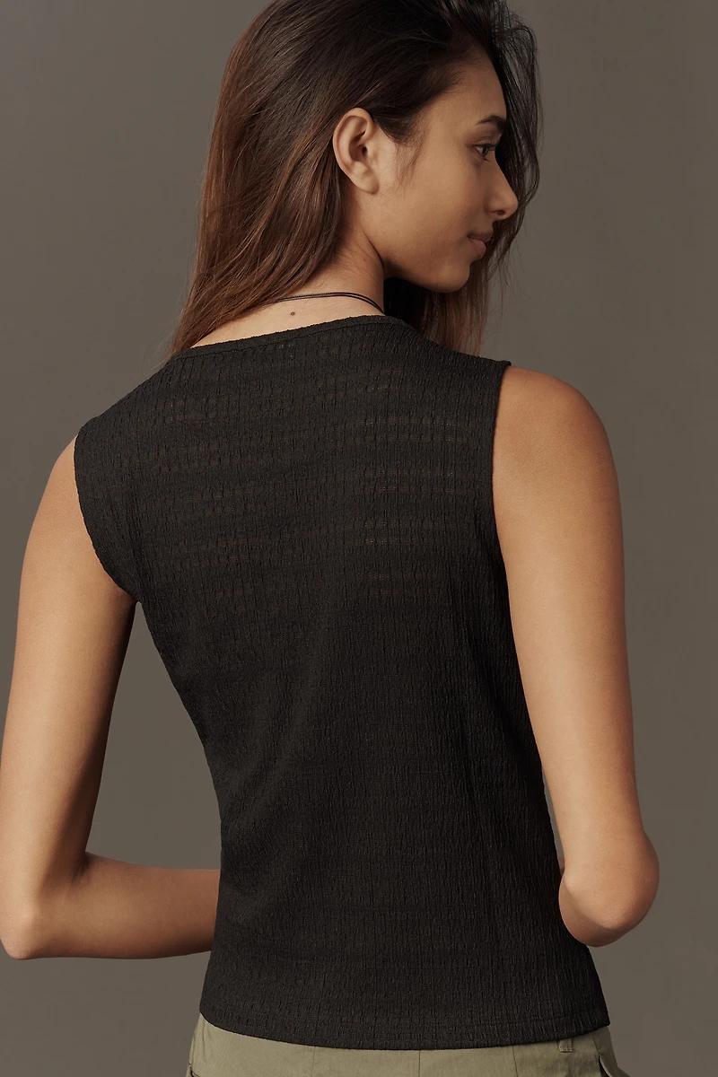 Sanctuary Textured Button Front Vest