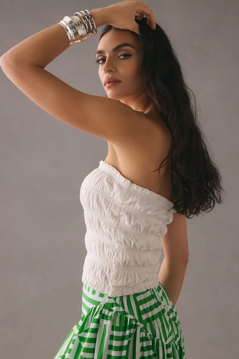 By Anthropologie Smocked Tube Top