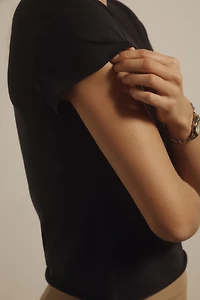 The Evan Short-Sleeve Raw-Edge Baby Tee