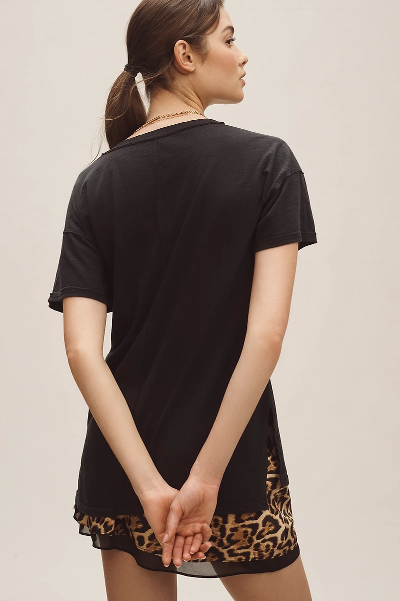 The Jordyn Plus Cotton-Slub V-Neck Tee by Pilcro