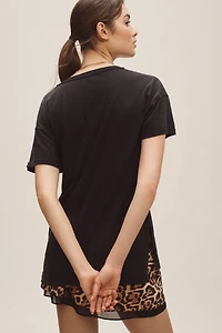 The Jordyn Plus Cotton-Slub V-Neck Tee by Pilcro