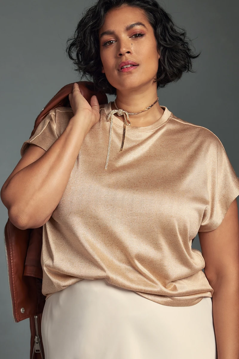 By Anthropologie Silky Shimmer Tee