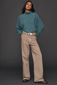 Pilcro Cozy Ribbed Turtleneck Batwing Pullover