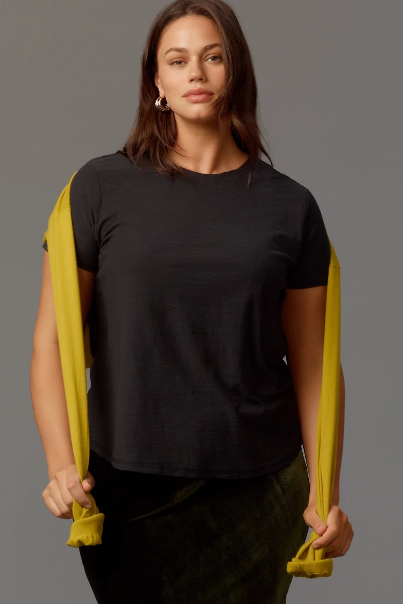 The Bennie Cotton Slub Crew-Neck Slim Tee by Pilcro