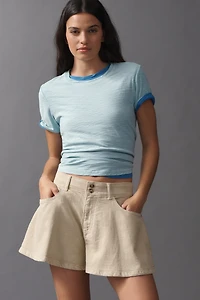 The Bennie Cotton Slub Crew-Neck Slim Tee by Pilcro