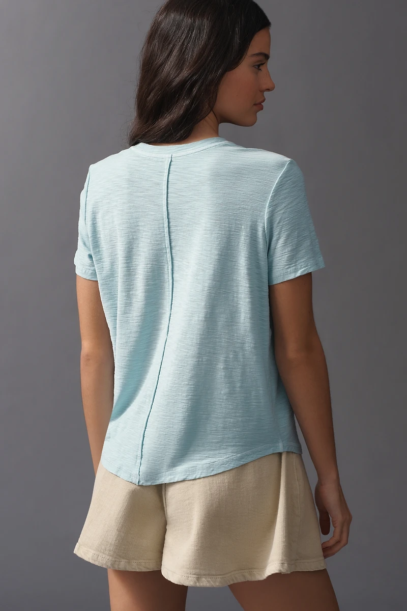 The Bennie Cotton Slub Crew-Neck Slim Tee by Pilcro