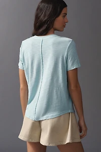 The Bennie Cotton Slub Crew-Neck Slim Tee by Pilcro