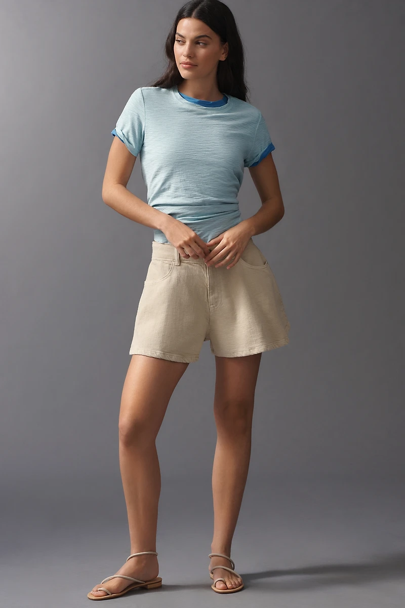 The Bennie Cotton Slub Crew-Neck Slim Tee by Pilcro