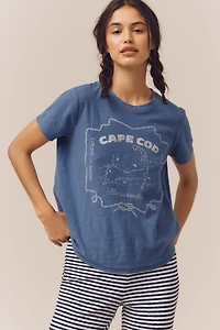 The Bennie Cotton-Slub Crew-Neck Tee by Pilcro: Cape Cod Graphic Edition