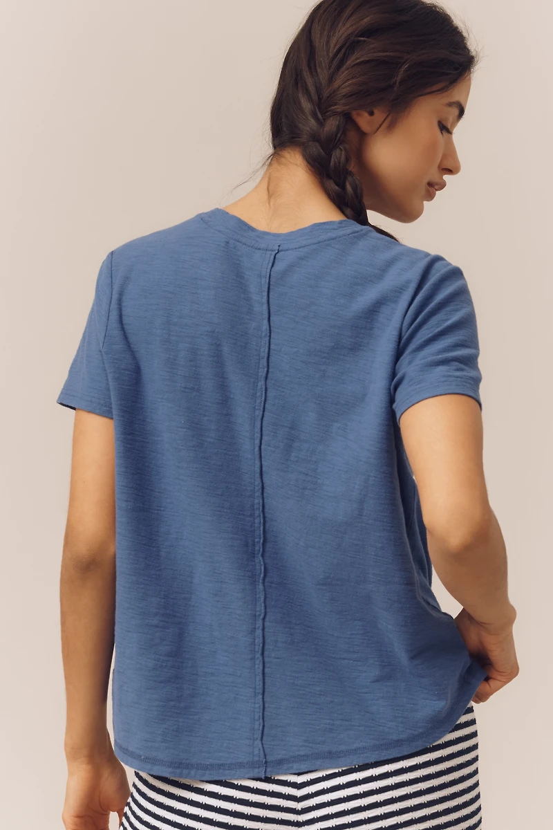 The Bennie Cotton-Slub Crew-Neck Tee by Pilcro: Cape Cod Graphic Edition