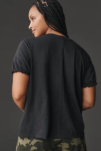 The Bennie Puff-Sleeve Crew-Neck Tee by Pilcro