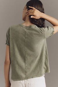 The Bennie Puff-Sleeve Crew-Neck Tee by Pilcro