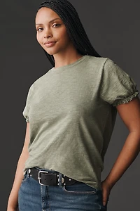 The Bennie Puff-Sleeve Crew-Neck Tee by Pilcro