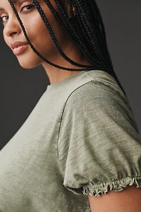 The Bennie Puff-Sleeve Crew-Neck Tee by Pilcro