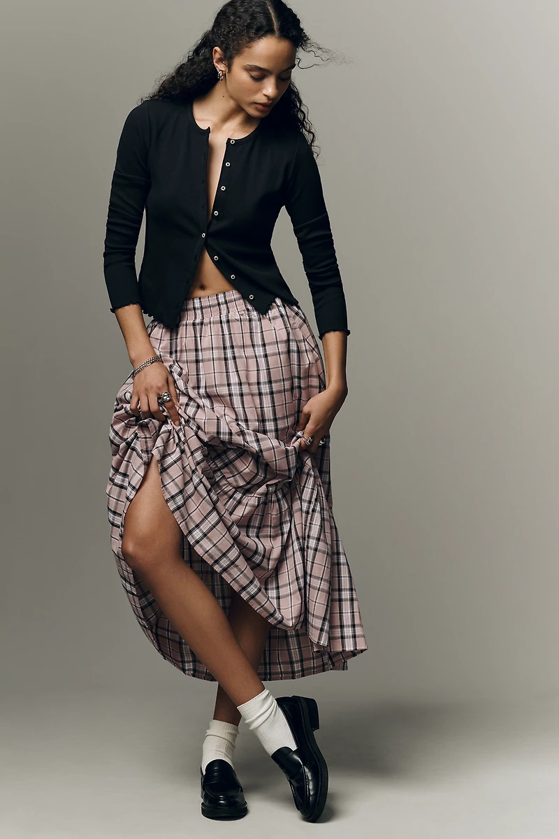 Pilcro Long-Sleeve Ruffle-Hem Cardigan Sweater