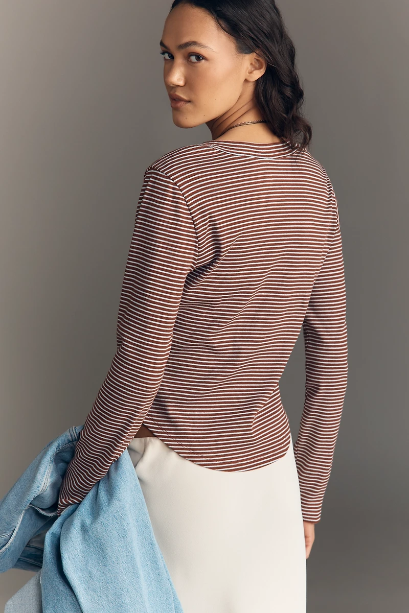 Pilcro Long-Sleeve Henley