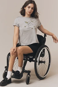 The Caitlin Embroidered Boxy Tee by Maeve