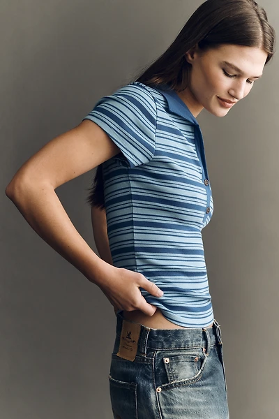 Maeve Short-Sleeve Collared Henley