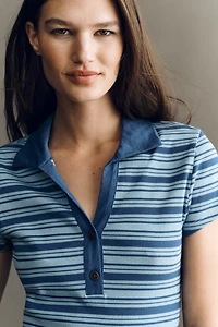 Maeve Short-Sleeve Collared Henley