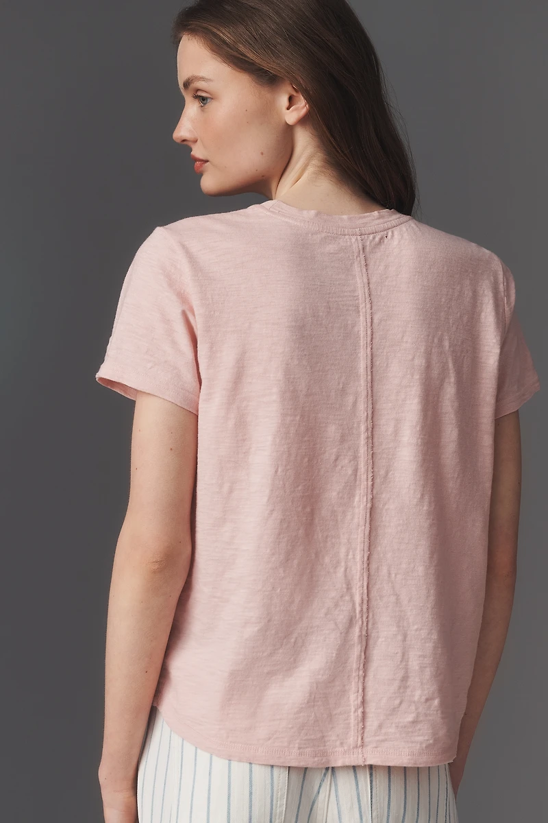 The Bennie Cotton Slub Crew-Neck Slim Tee by Pilcro