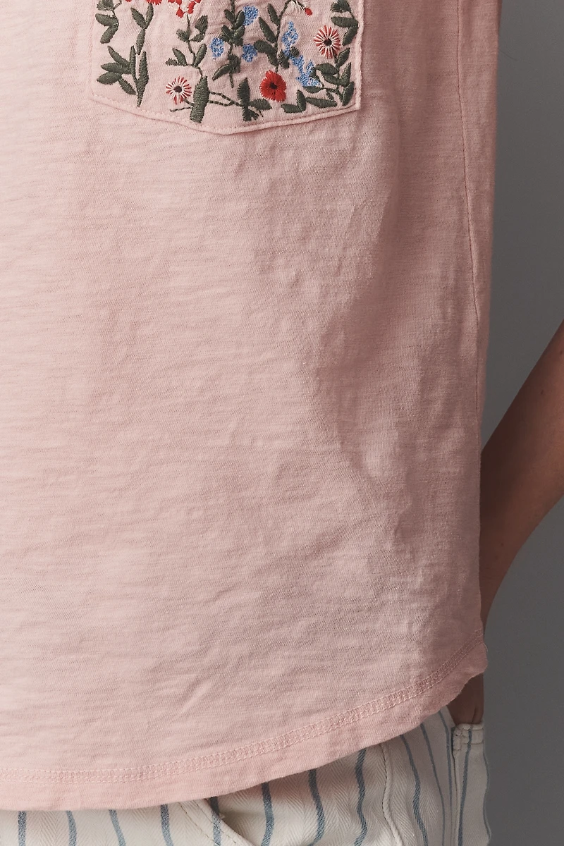 The Bennie Cotton Slub Crew-Neck Slim Tee by Pilcro