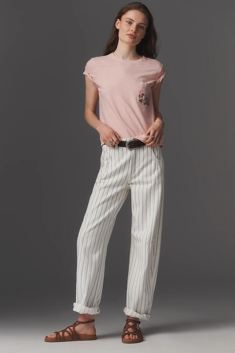 The Bennie Cotton Slub Crew-Neck Slim Tee by Pilcro