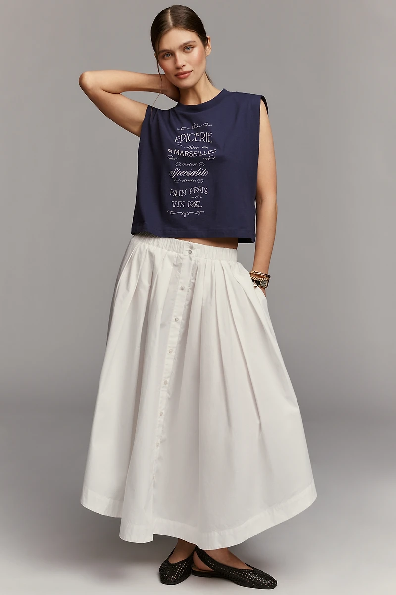 Maeve Cotton Graphic Muscle Tank Top