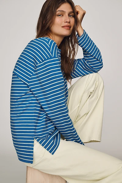 Maeve Greer 100% Cotton Relaxed Long-Sleeve Top
