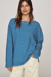 Maeve Greer 100% Cotton Relaxed Long-Sleeve Top