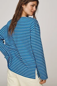 Maeve Greer 100% Cotton Relaxed Long-Sleeve Top