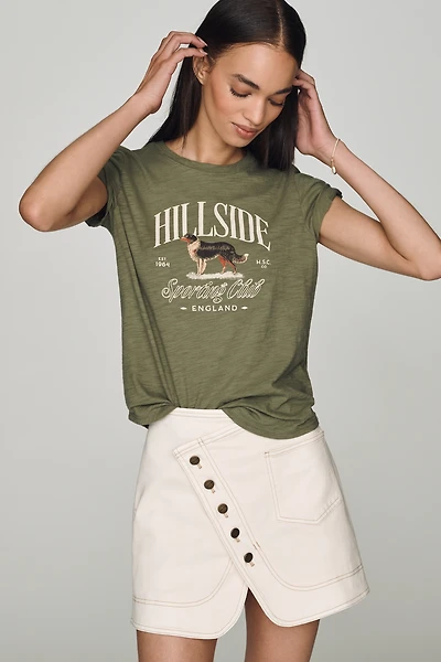 Pilcro Bennie Cotton Slim Crew-Neck Tee