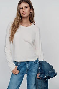 By Anthropologie Evelyn 100% Cotton Long Sleeve Tee