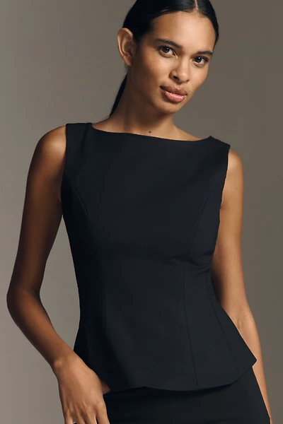 Good American Stretch Ponte Peplum Top
