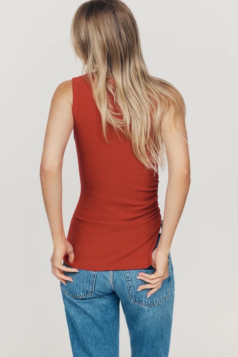 BAYSE Lana Ruched High-Neck Top