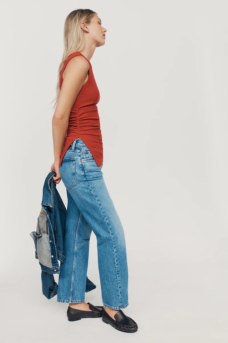 BAYSE Lana Ruched High-Neck Top