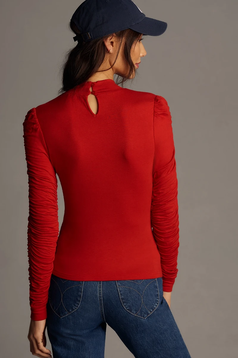 Walter Baker Chaya Long-Sleeve Ruched Top
