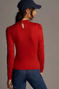 Walter Baker Chaya Long-Sleeve Ruched Top