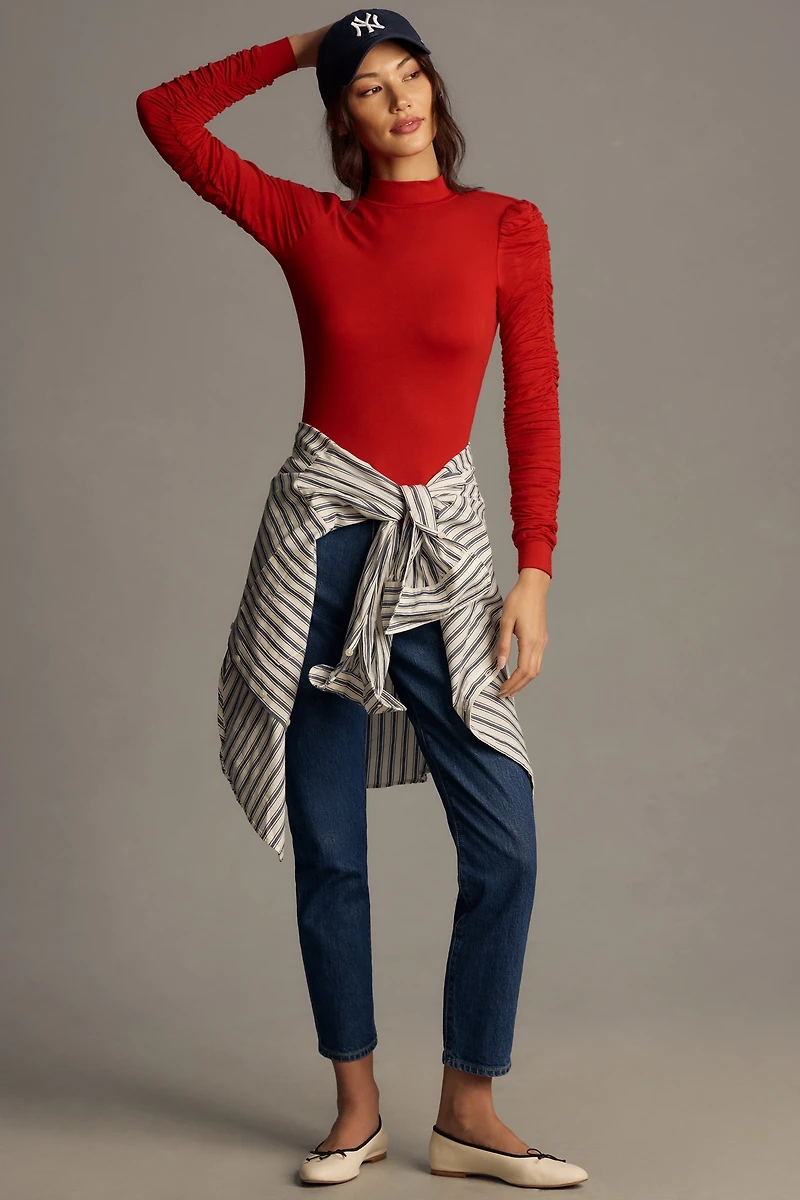 Walter Baker Chaya Long-Sleeve Ruched Top