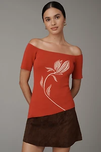 MON RENN Tresor Off-Shoulder Knit Top