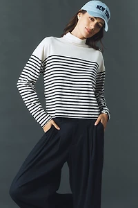 rag & bone Ribbed Mock-Neck Long-Sleeve Top