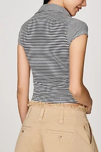 rag & bone Cropped Polo Tee