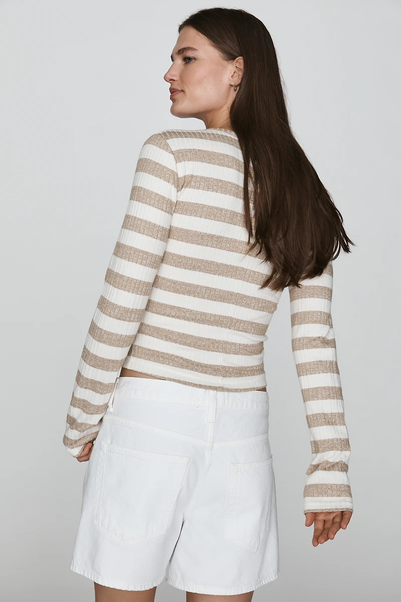 rag & bone The Knit Wide Rib Stripe Cardigan