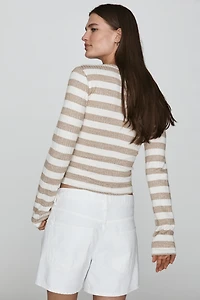 rag & bone The Knit Wide Rib Stripe Cardigan