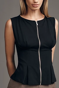 Pilcro Zip-Front Peplum Top
