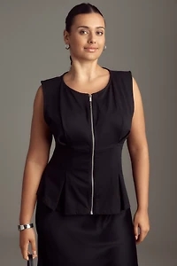 Pilcro Zip-Front Peplum Top