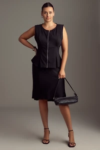 Pilcro Zip-Front Peplum Top