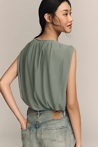 By Anthropologie Mesh Bubble Muscle Top