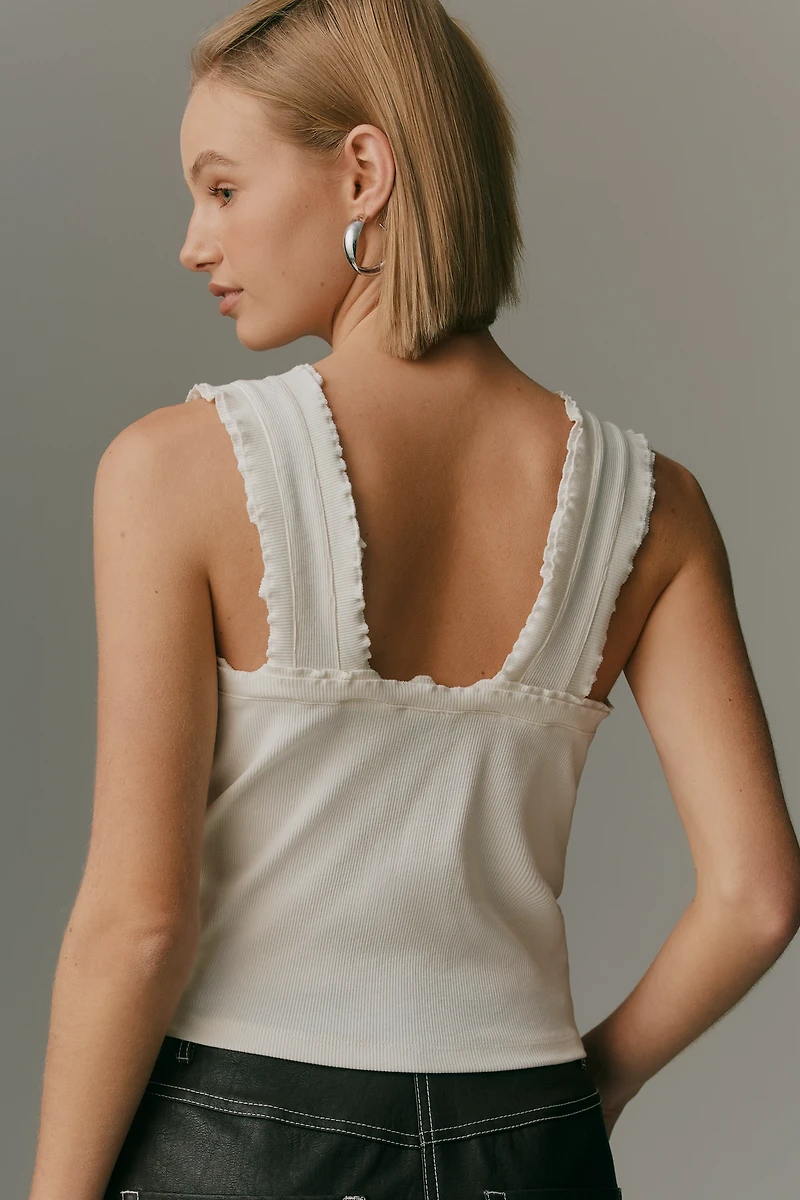 Maeve Rosette V-Neck Sleeveless Top